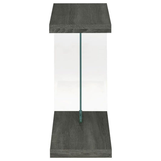 Colby - Engineered Wood C-Shaped Side Table - Weathered Gray