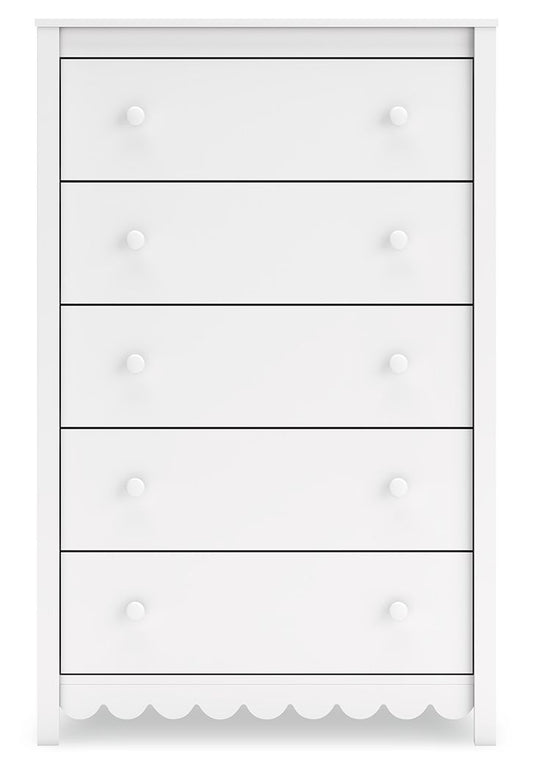 Hallityn - Five Drawer Chest - White