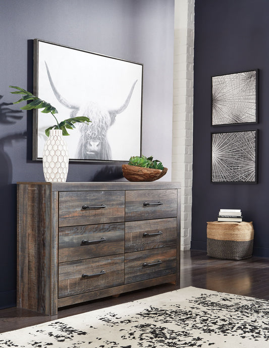 Drystan - Six Drawer Dresser - Brown / Beige