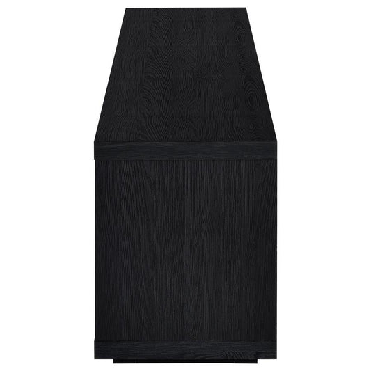 Deiter - 79" TV Stand Fireplace Media Console - Black