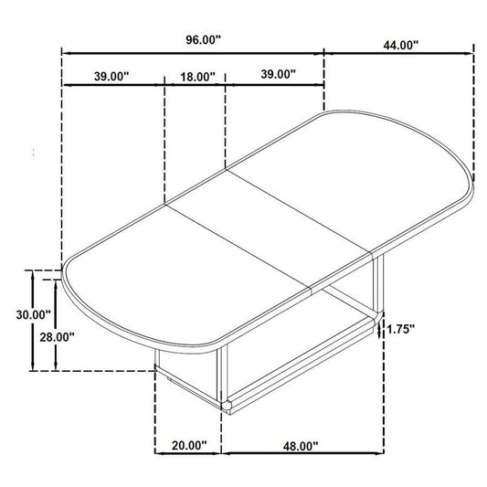 Leandro - 78" Extension Dining Room Table - Burnished Black