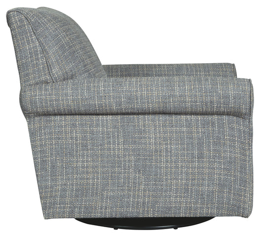 Renley - Swivel Glider Accent Chair - Dark Gray