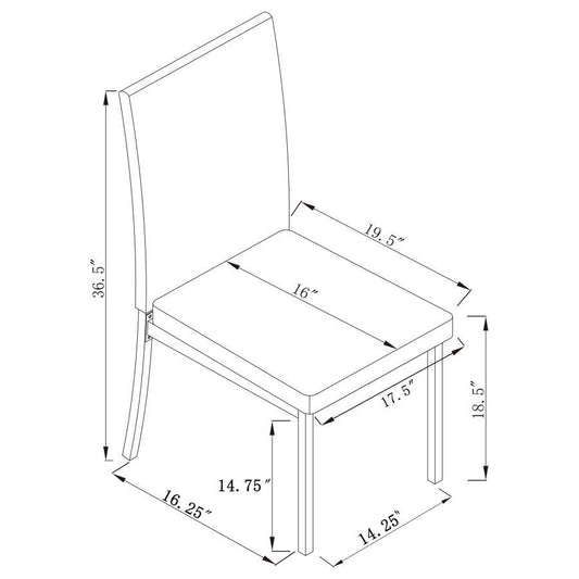 Garza - 5 Piece Rectangular Dining Table Set - Black