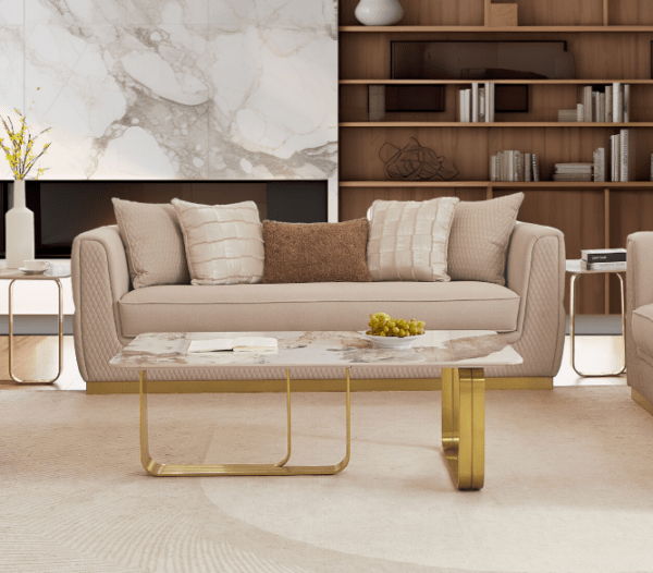 HD-3181 - Sofa - Beige / Gold