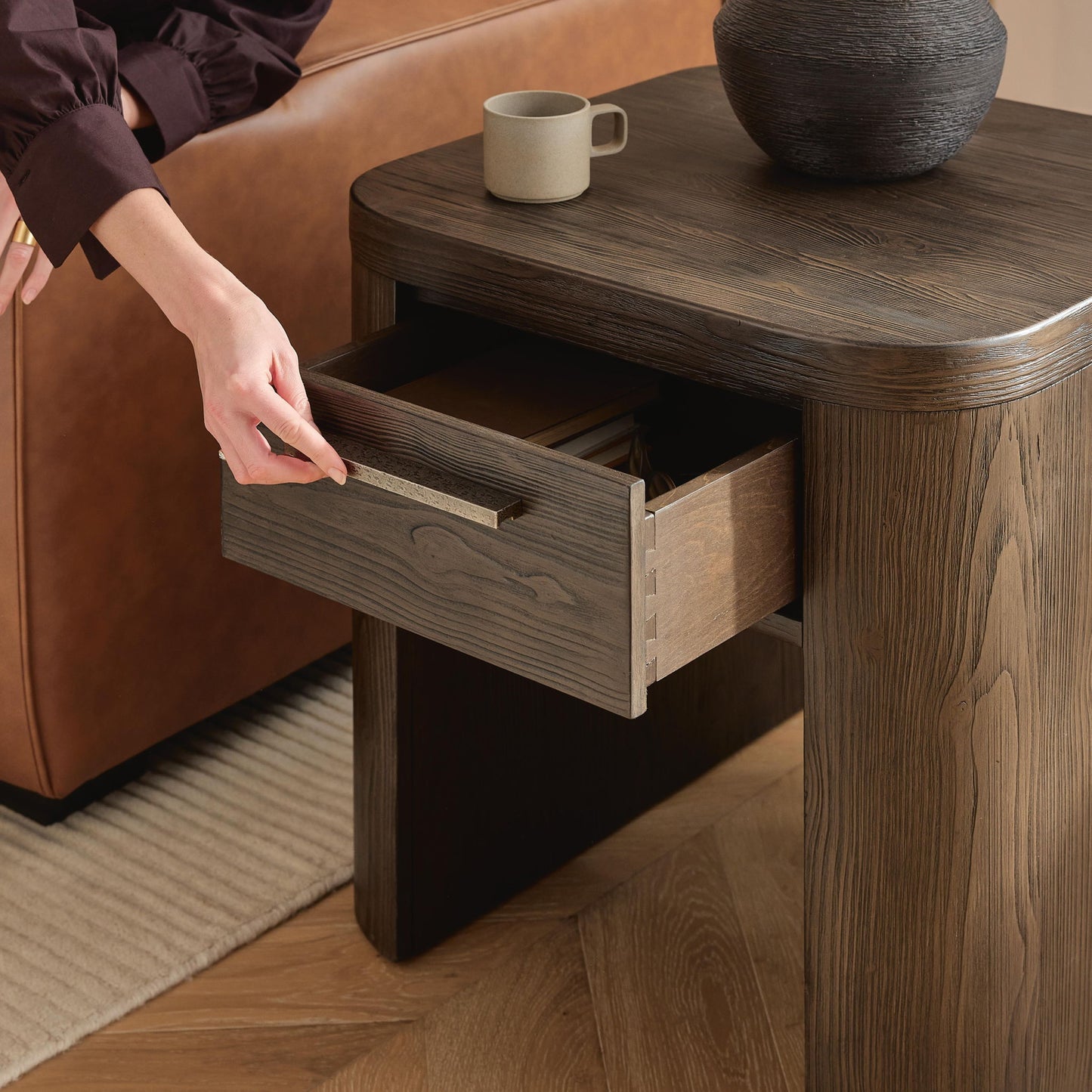 Neo - Square End Table - Rich Brown