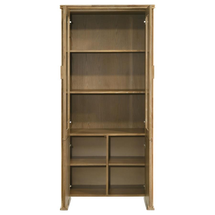 Adina - Tall Display Cabinet - Distressed Light Brown