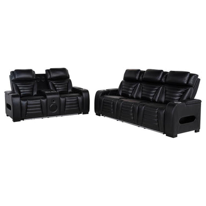 Zuma - Faux Leather Dual Power LED Sofa Set