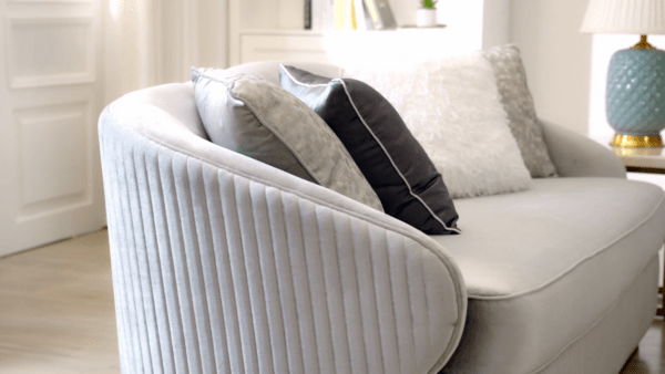 HD-7008 - Loveseat - Gray / Gold