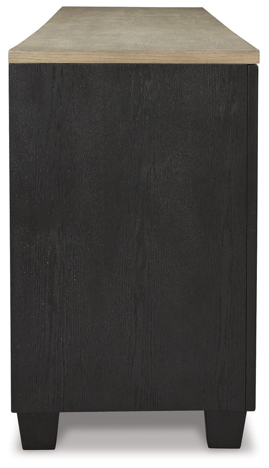 Foyland - 83" TV Stand With Electric Infrared Fireplace Insert - Black / Brown