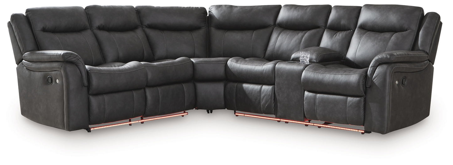 Sultan Meadow - 2-Piece Reclining Sectional - Carbon