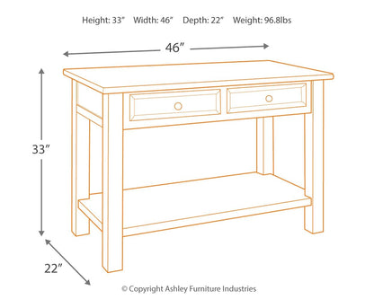 Tyler Creek - Sofa Table - Grayish Brown / Black