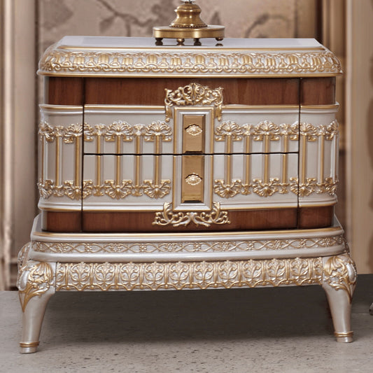 HD-9021 - Nightstand - Gold / Cherry / Pearl