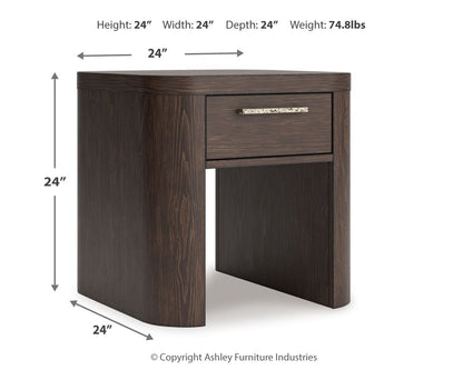 Neo - Square End Table - Rich Brown