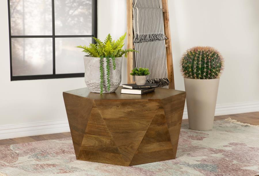 Zalika - Hexagonal Solid Mango Wood Table