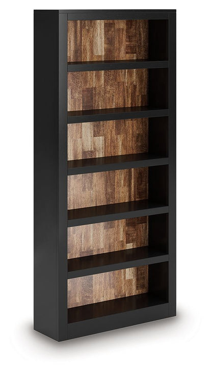 Wildenauer - 4 Pc. - Home Office Desk And Return, Swivel Desk Chair, Bookcase - Brown / Black