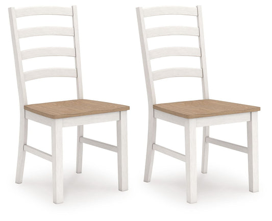 Purlaney - Dining Room Side Chair (Set of 2) - Antique White / Natural