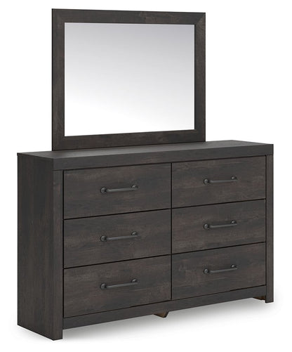 Hollivern - Dresser And Mirror - Dark Gray