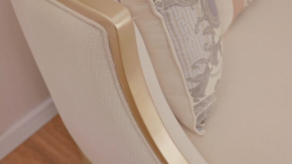 HD-6127 - Loveseat - Beige / Gold