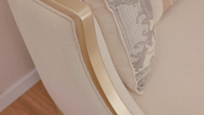HD-6127 - Loveseat - Beige / Gold