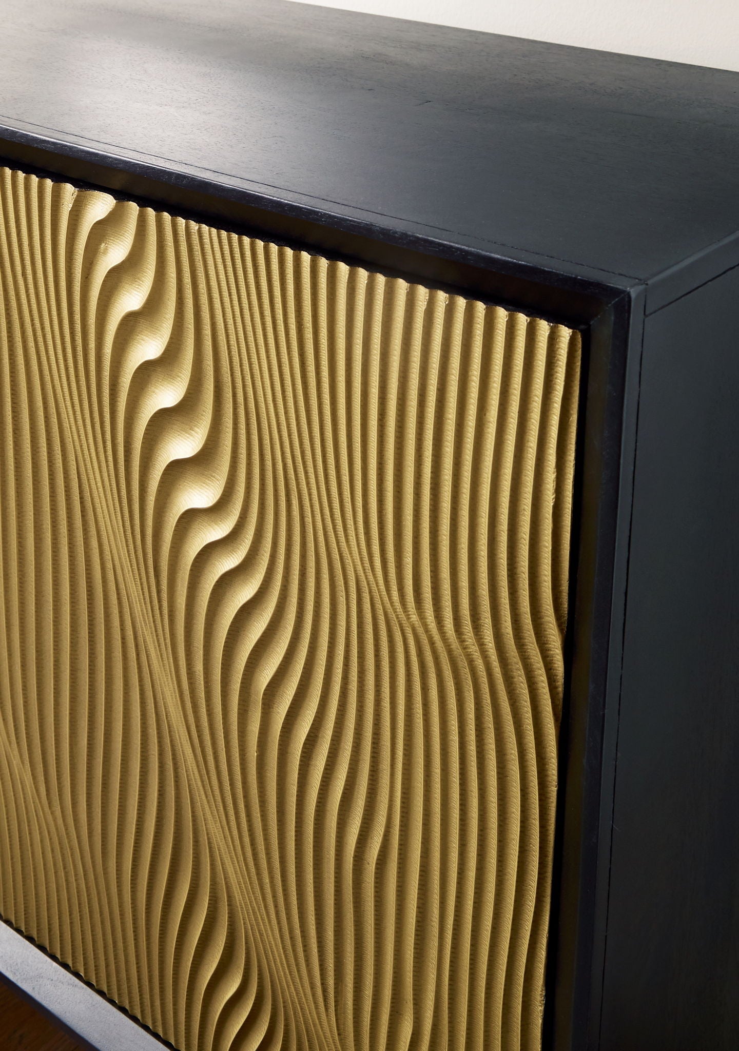 Tayner - Accent Cabinet - Black / Gold Finish