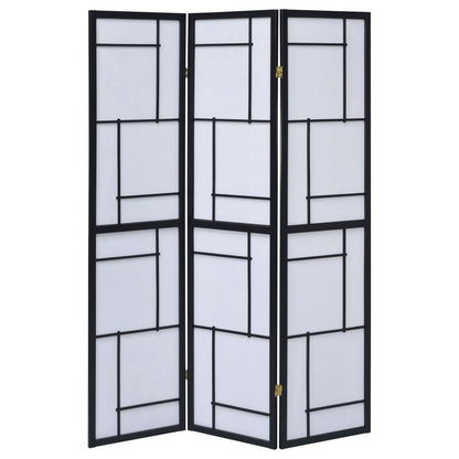 Damis - 3-Panel Room Divider Folding Shoji Screen - Black