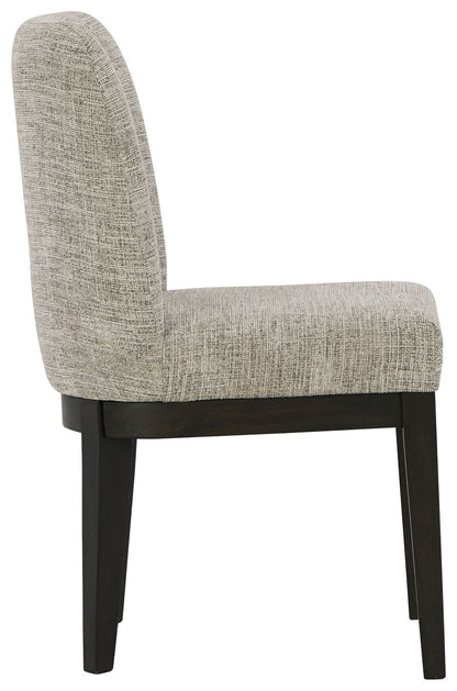 Burkhaus - Dining UPH Side Chair (Set of 2) - Beige / Dark Brown