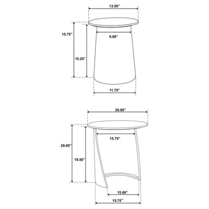 Yency - 2 Piece Round - Mango Wood Nesting Table Set - Dark Brown