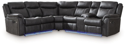 Sultan Meadow - 2-Piece Reclining Sectional - Carbon