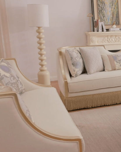 HD-6127 - Loveseat - Beige / Gold