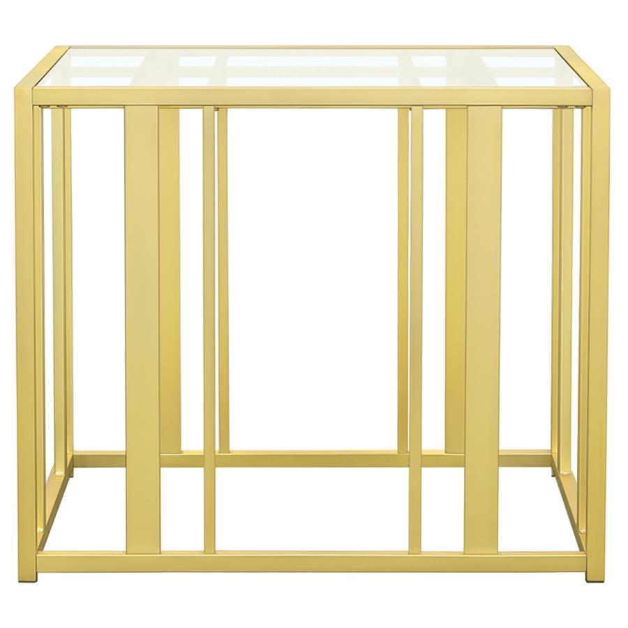 Adri - Rectangular Glass Top Side End Table