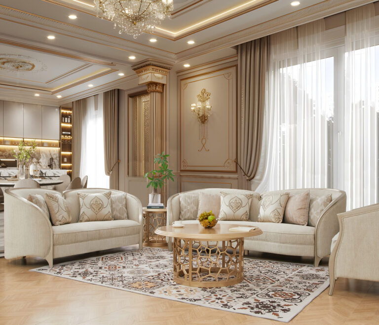 HD-7005 - Sofa - Beige / Gold