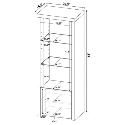 Jude - 3-Shelf Engineered Wood Media Tower - High Gloss White
