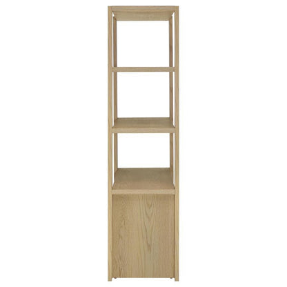 Laurelton - 3-Shelf Media Tower Tall Pier Cabinet - Light Oak