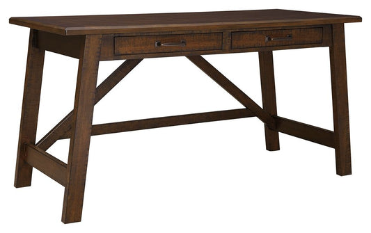 Baldridge - Home Office Large Leg Desk - Rustic Brown
