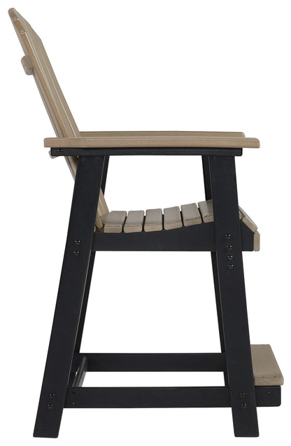 Fairen Trail - Barstool (Set of 2) - Black / Driftwood