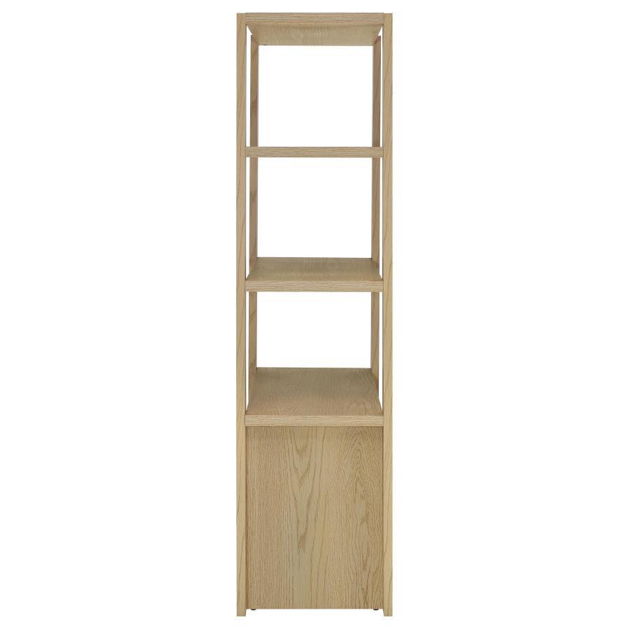 Laurelton - 3-Shelf Media Tower Tall Pier Cabinet - Light Oak
