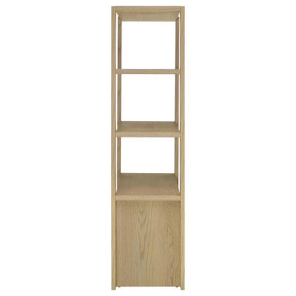 Laurelton - 3-Shelf Media Tower Tall Pier Cabinet - Light Oak