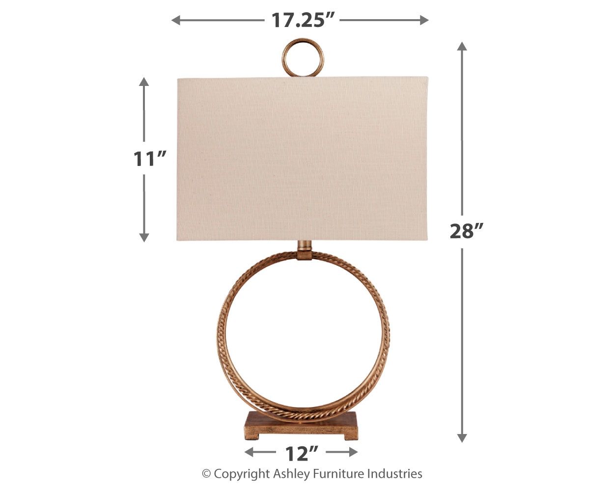 Mahala - Metal Table Lamp  - Antique Gold Finish