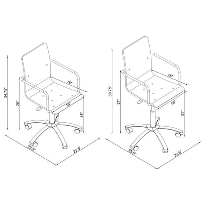 Amaturo - Acrylic Adjustable Home Office Desk Chair - Clear