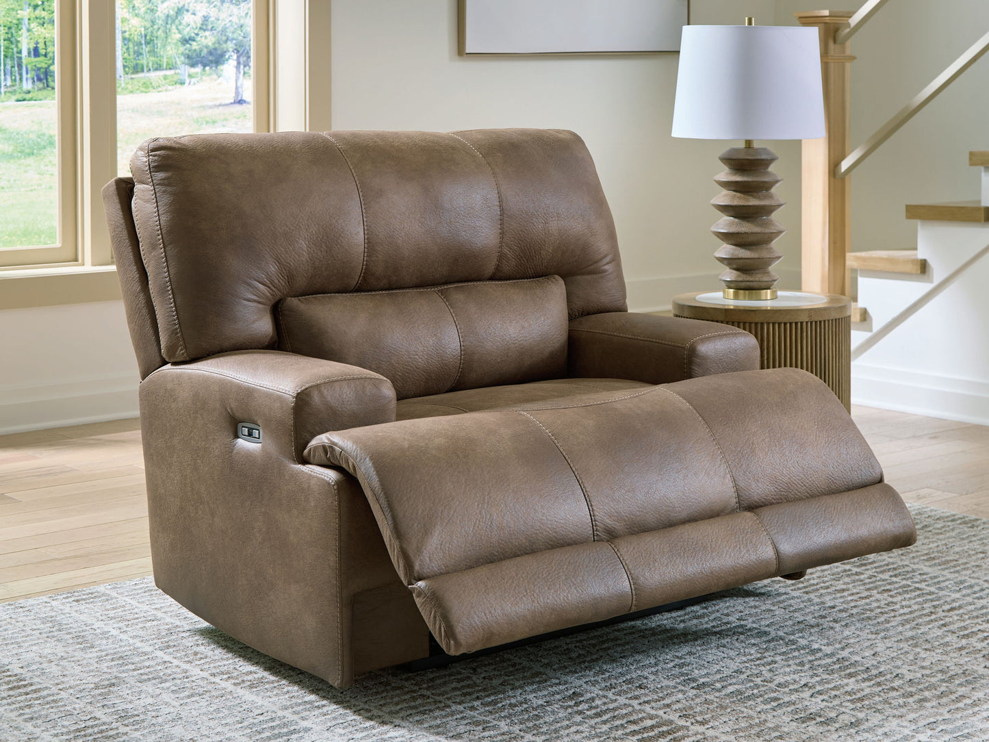 Beckley Place - Power Recliner With Adjustable Headrest - Earth