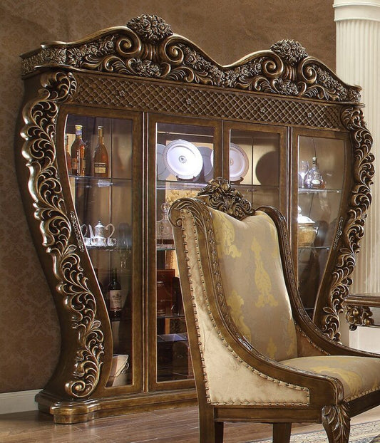 HD-8011 - China Cabinet - Antique Gold / Pefect Brown