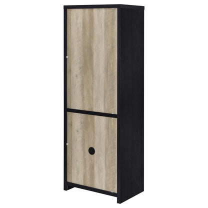 Denison - 67" 2-Door Media Tower Storage Cabinet - Black