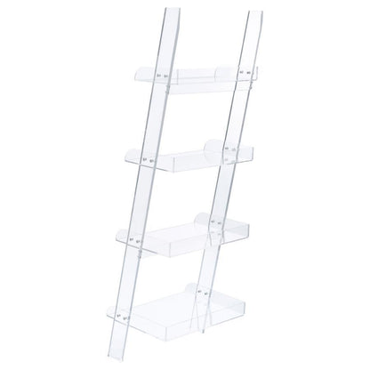 Amaturo - 4-Shelf Acrylic Ladder Bookshelf - Clear