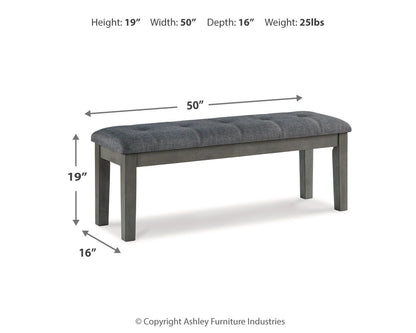 Hallanden - Large UPH Dining Room Bench - Black / Gray