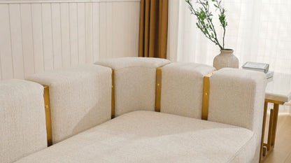 HD-3183 - Sofa - Beige / Gold
