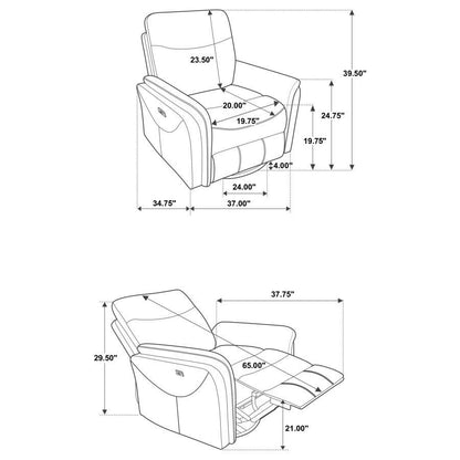 Adler - Upholstered Power Swivel Glider Recliner