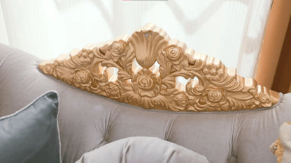 HD-9041 - Loveseat - Gray / Gold