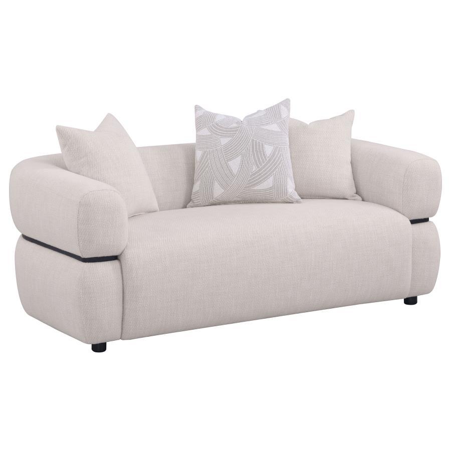 Jeanette - Fabric Upholstered Round Arm Sofa Set