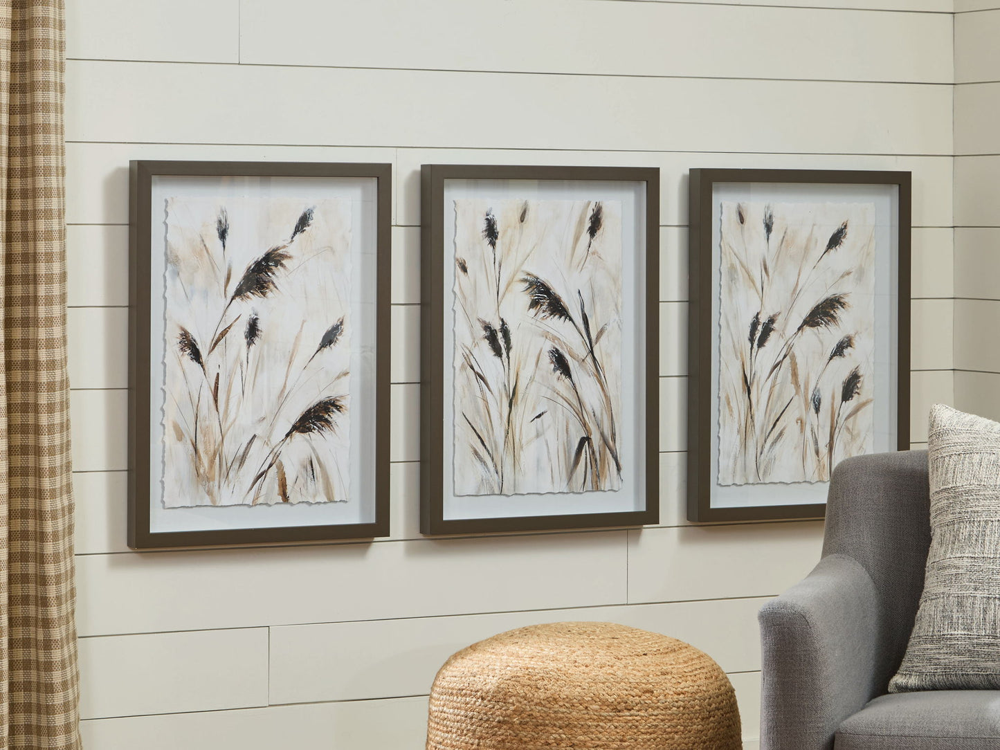 Honslow - Wall Art Set (Set of 3) - Brown / Black / White