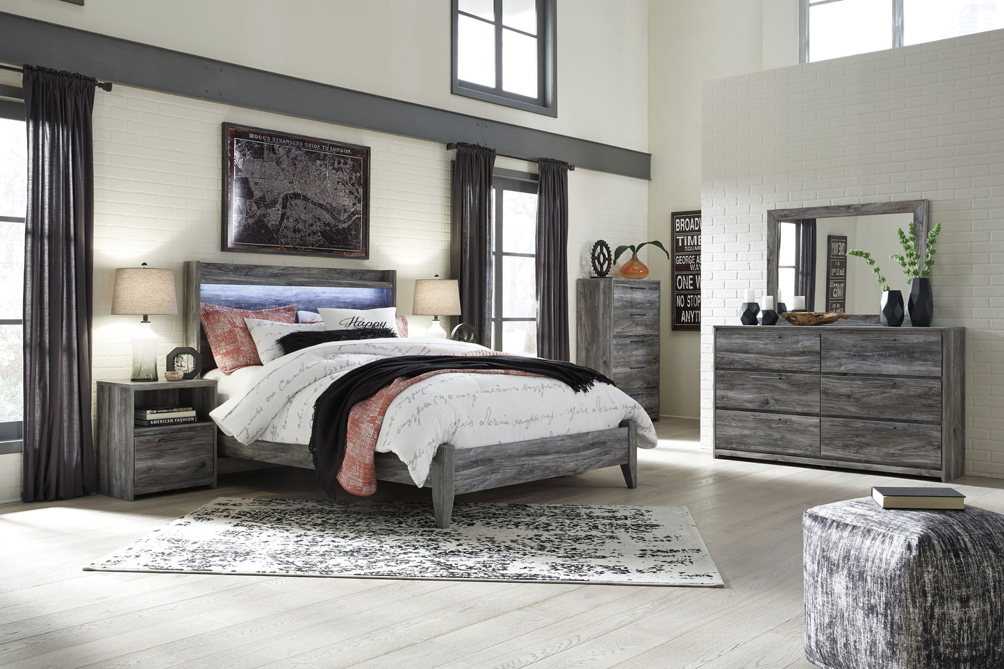 Baystorm - Panel Bedroom Set - Gray